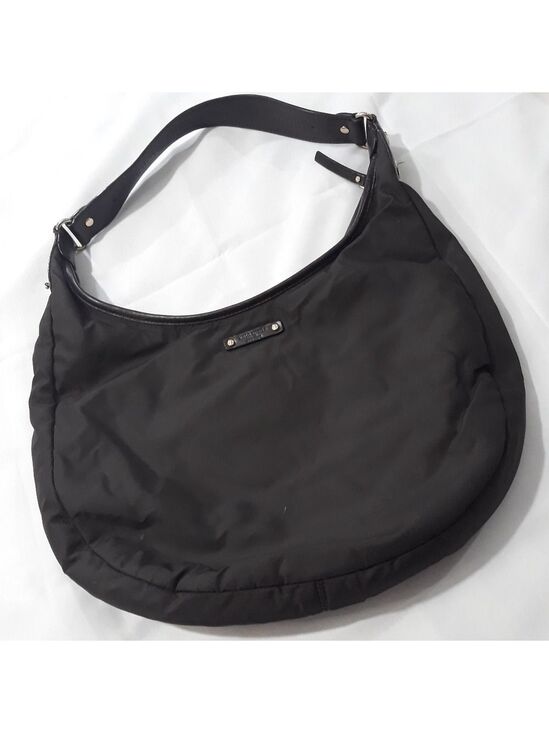 kate spade Handbags - Kate Spade Nylon Hobo Shoulder Bag Brown Wit Leather Trim On The Strap Zippered